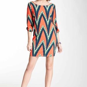 Printed Multicolor Shift Dress by Pink Owl size S